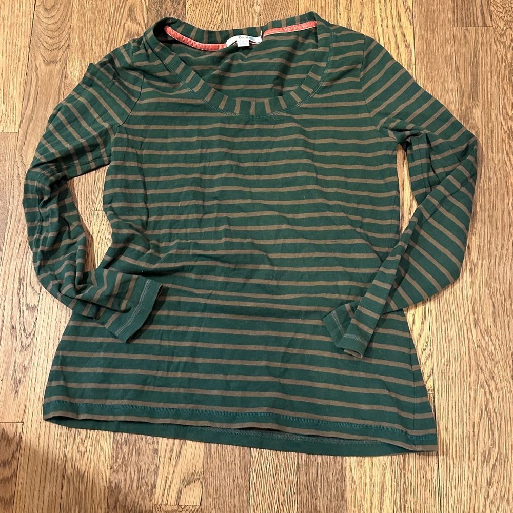 Boden Striped Green and Brown Women's Top